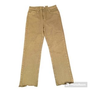 The Loft Straight Crop High Rise Olive Green Jeans size 2/26 NWTs